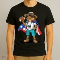 Puerto Rico Coqui Frog Funny Football T-Shirt thumb 3