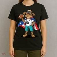 Puerto Rico Coqui Frog Funny Football T-Shirt thumb 4