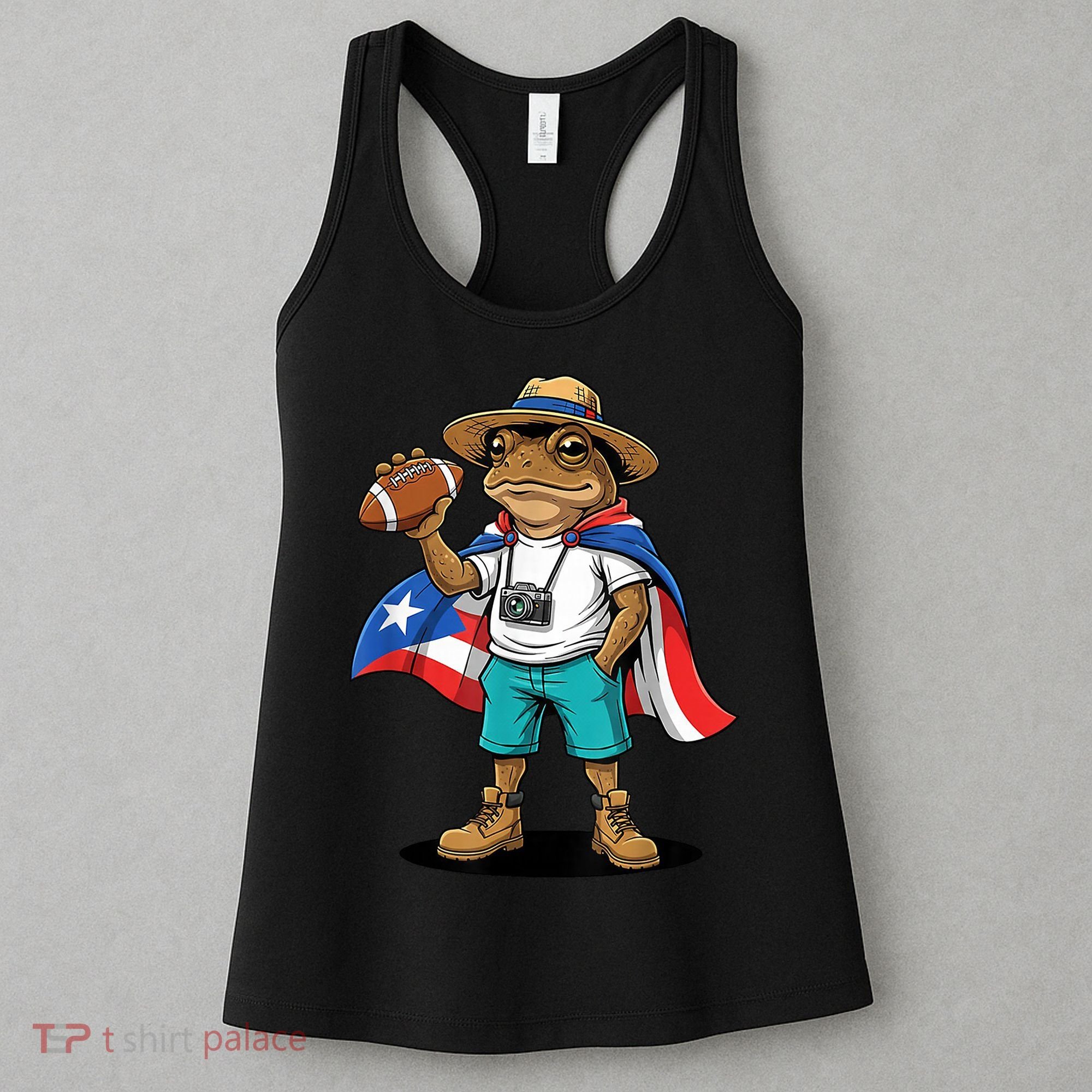 Puerto Rico Coqui Frog Funny Football Women's Tank Top