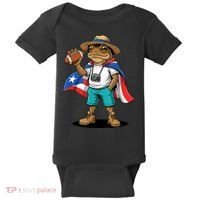 Puerto Rico Coqui Frog Funny Football Baby Bodysuit thumb 0