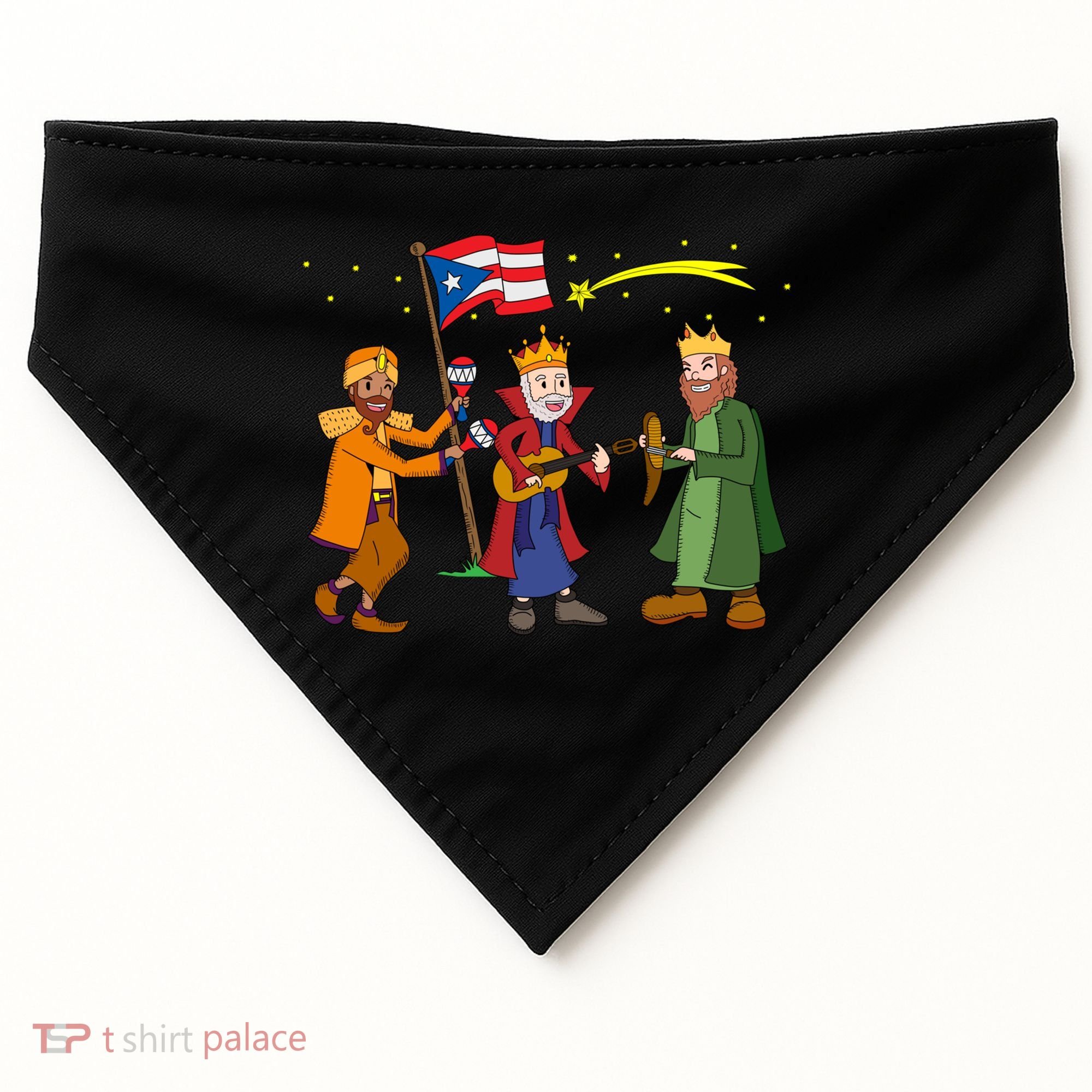 Puerto Rico Christmas Tres Reyes Magos Three Wise Cute Gift USA-Made Doggie Bandana