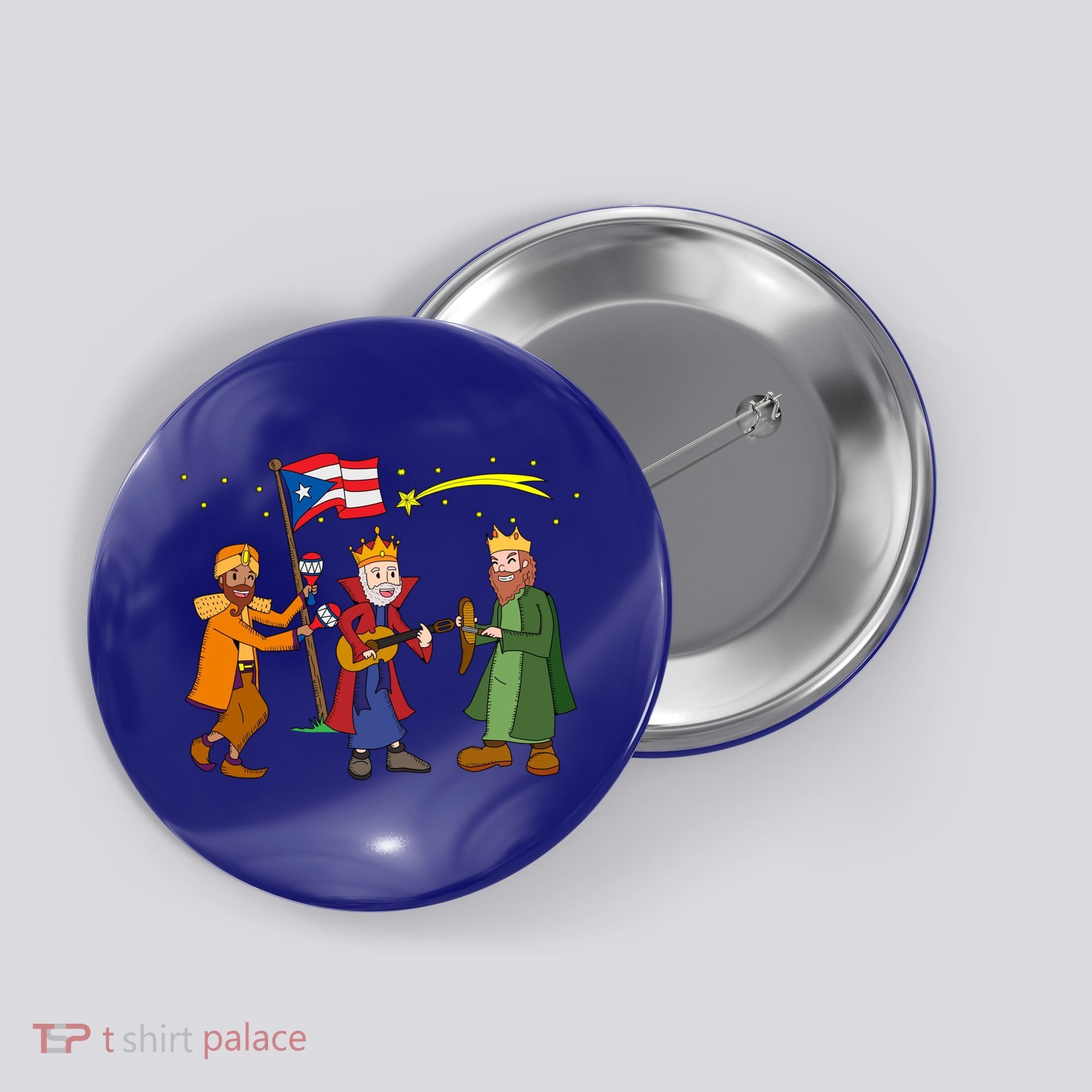 Puerto Rico Christmas Tres Reyes Magos Three Wise Cute Gift Button