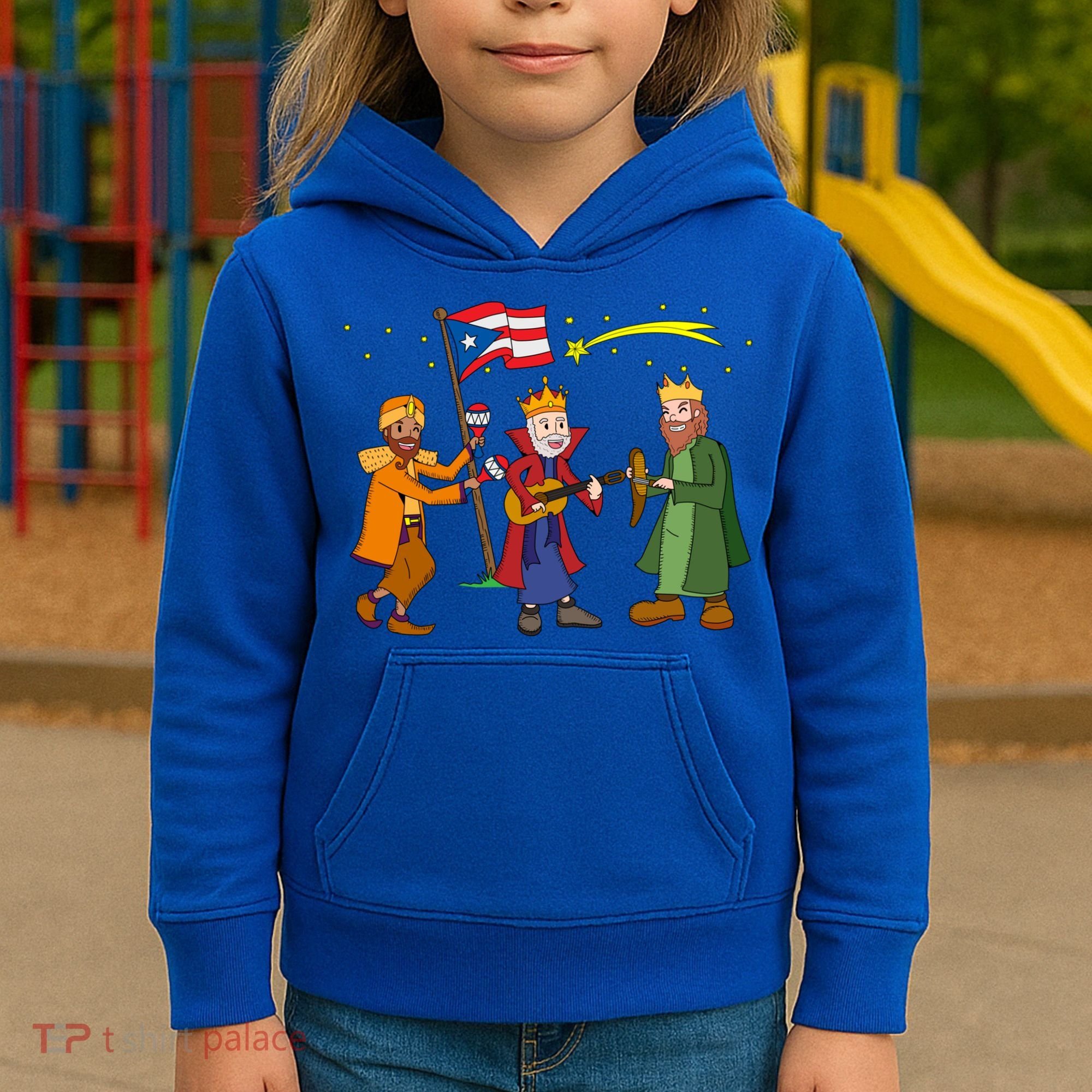 Puerto Rico Christmas Tres Reyes Magos Three Wise Cute Gift Kids Hoodie