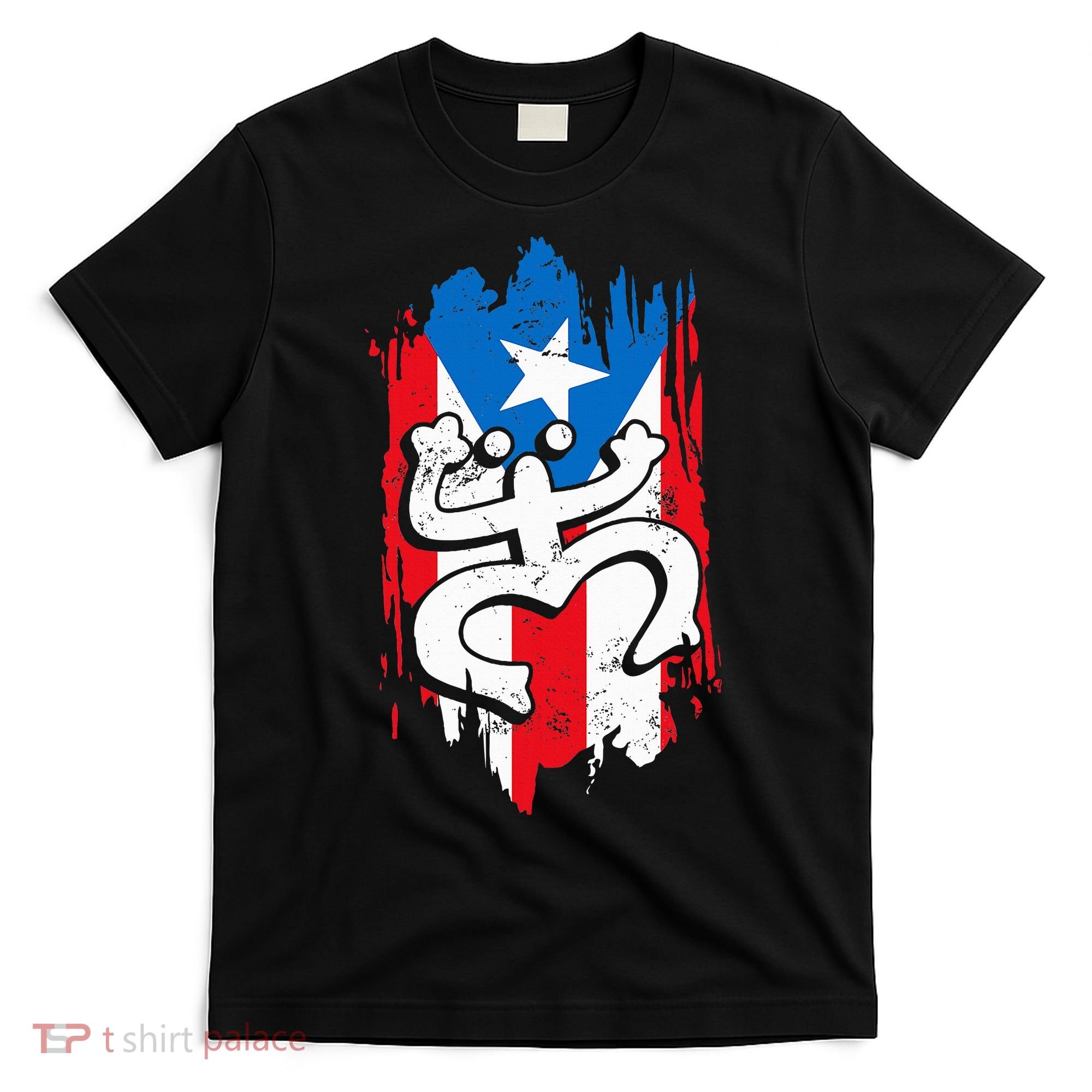 Puerto Rico Coqui Taino Symbol Puerto Rican Flag Frog Retro T-Shirt