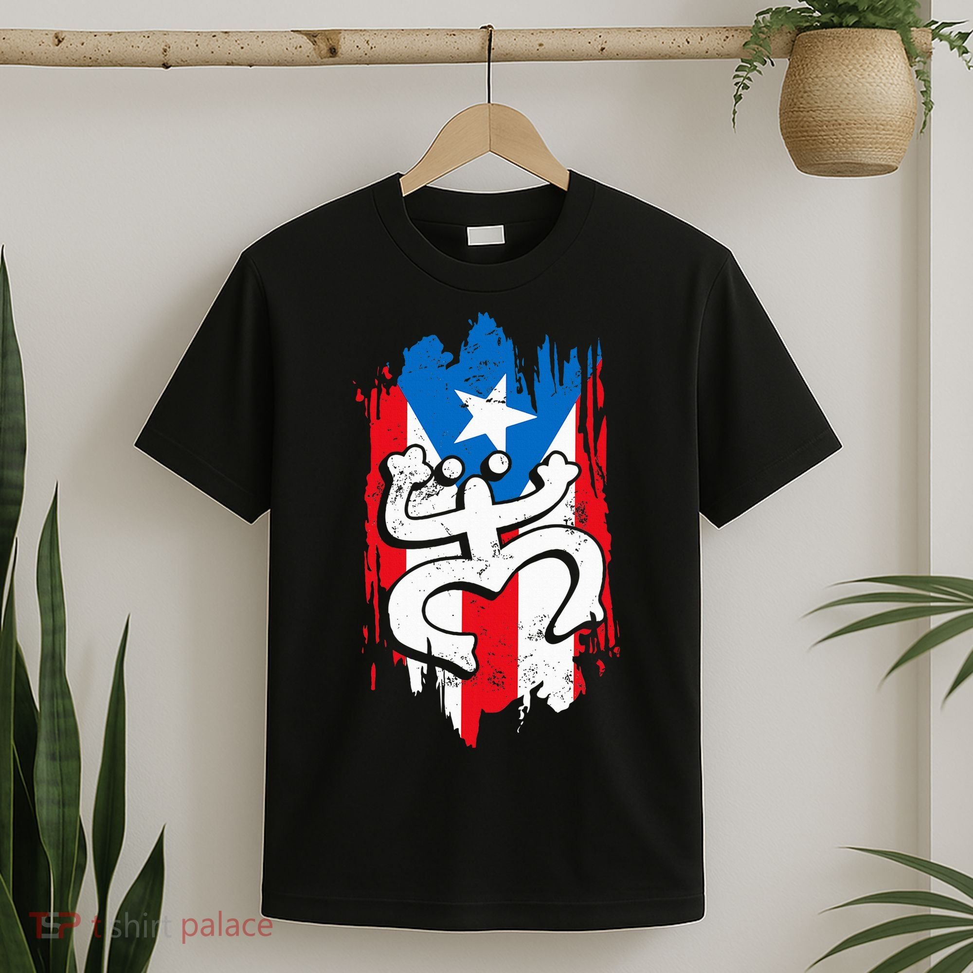 Puerto Rico Coqui Taino Symbol Puerto Rican Flag Frog Retro T-Shirt