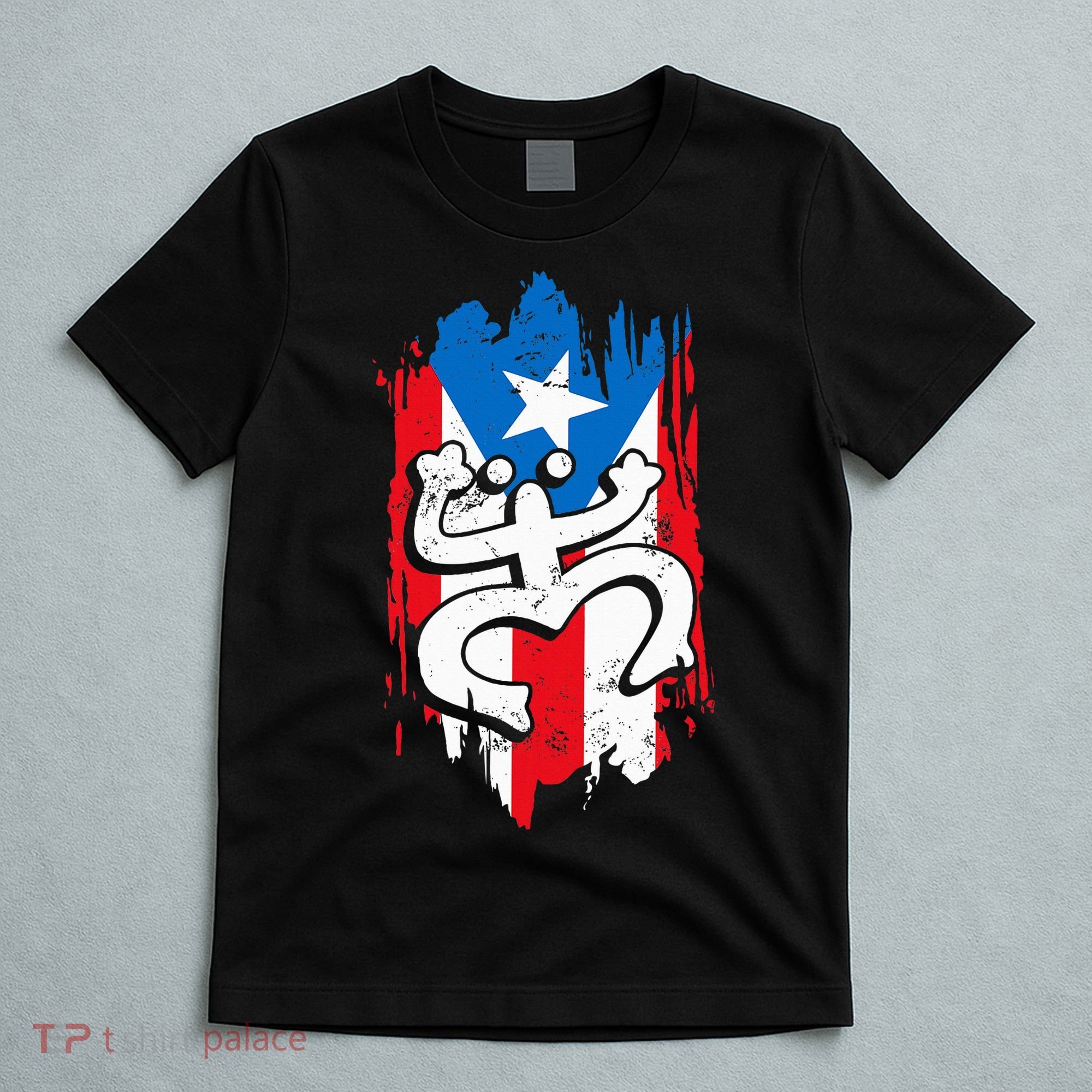 Puerto Rico Coqui Taino Symbol Puerto Rican Flag Frog Retro T-Shirt