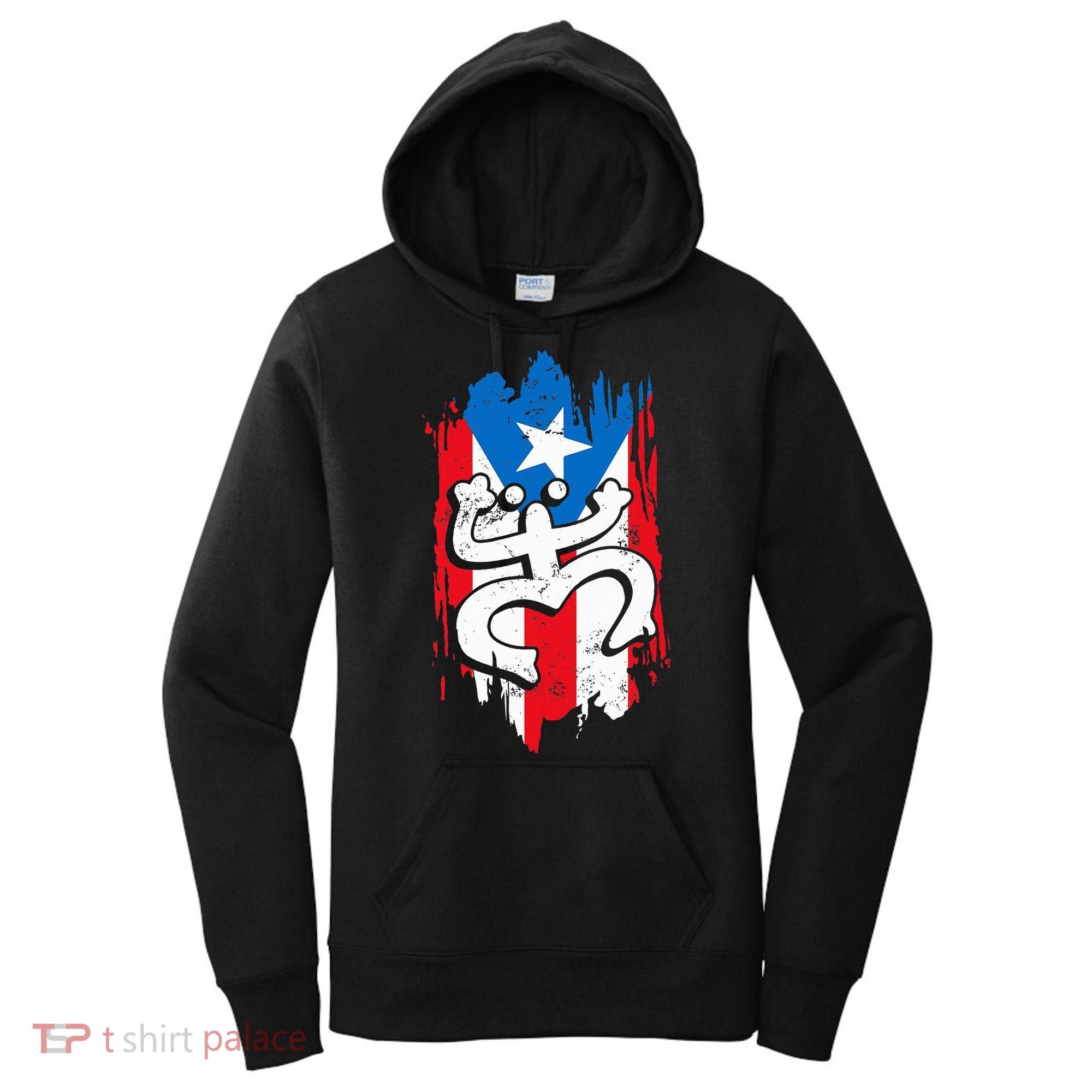 Puerto Rico Coqui Taino Symbol Puerto Rican Flag Frog Retro Women's Hoodie