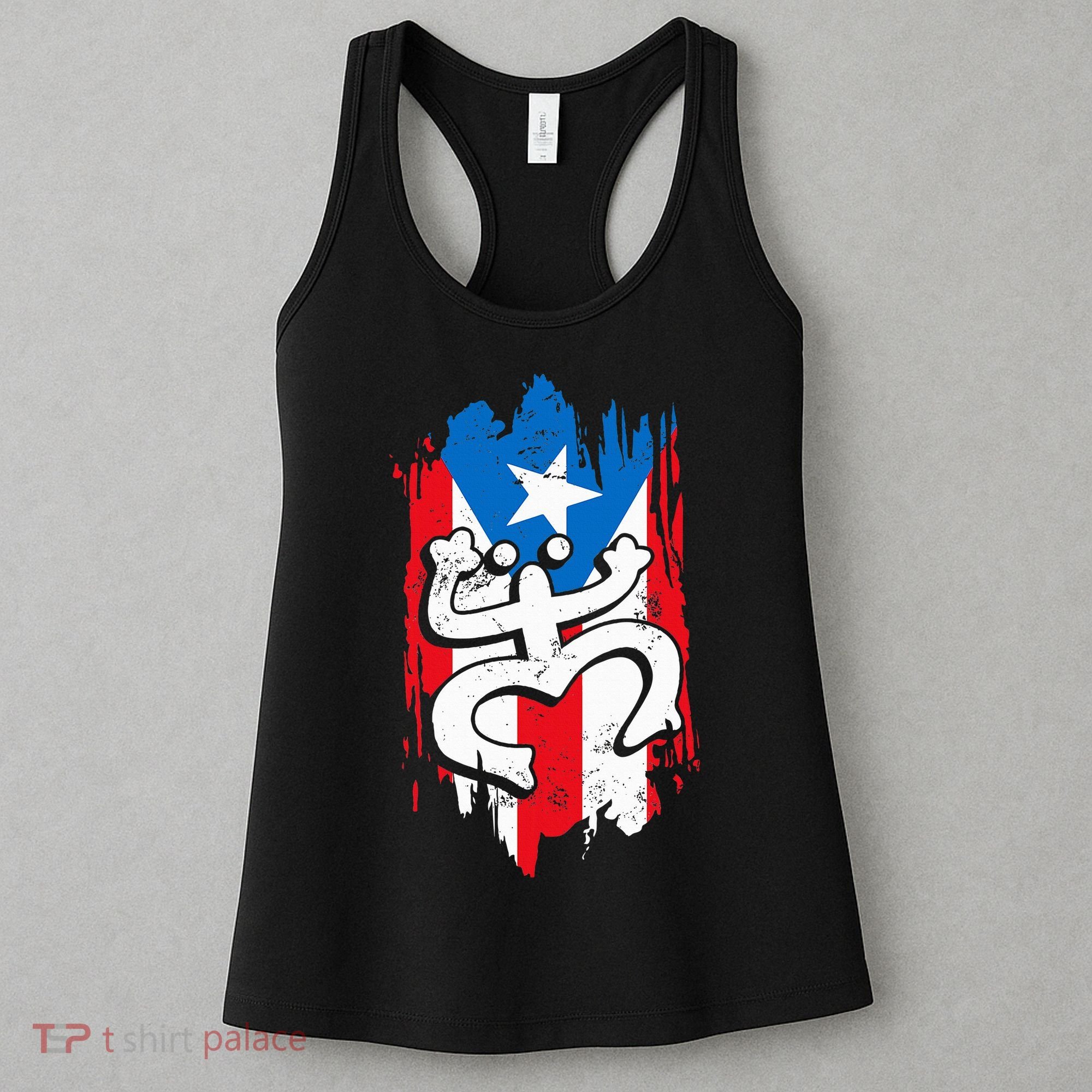 Puerto Rico Coqui Taino Symbol Puerto Rican Flag Frog Retro Women's Tank Top