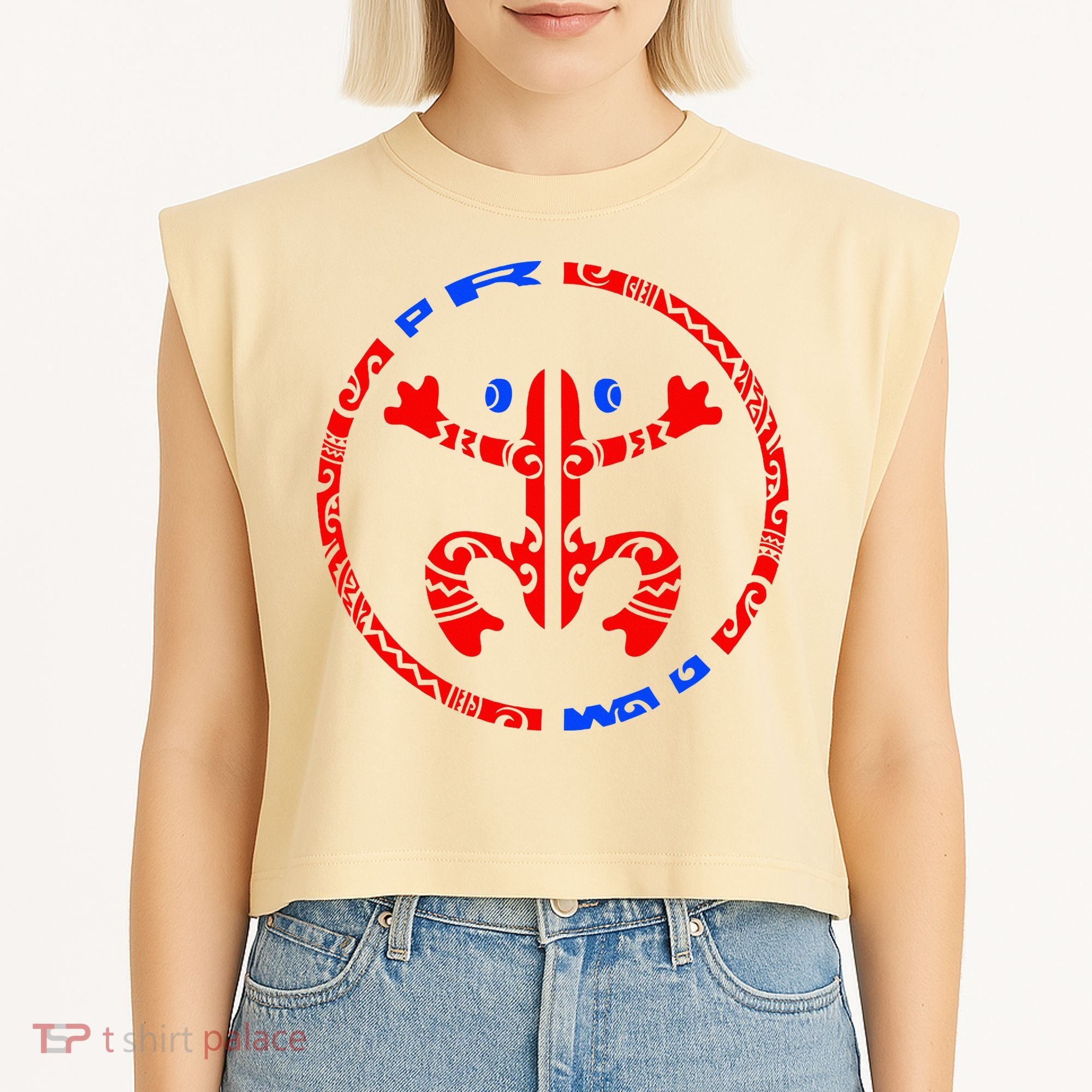 Puerto Rico Coqui Frog Taino Boricua Tradition Garment-Dyed Women's Muscle Tee