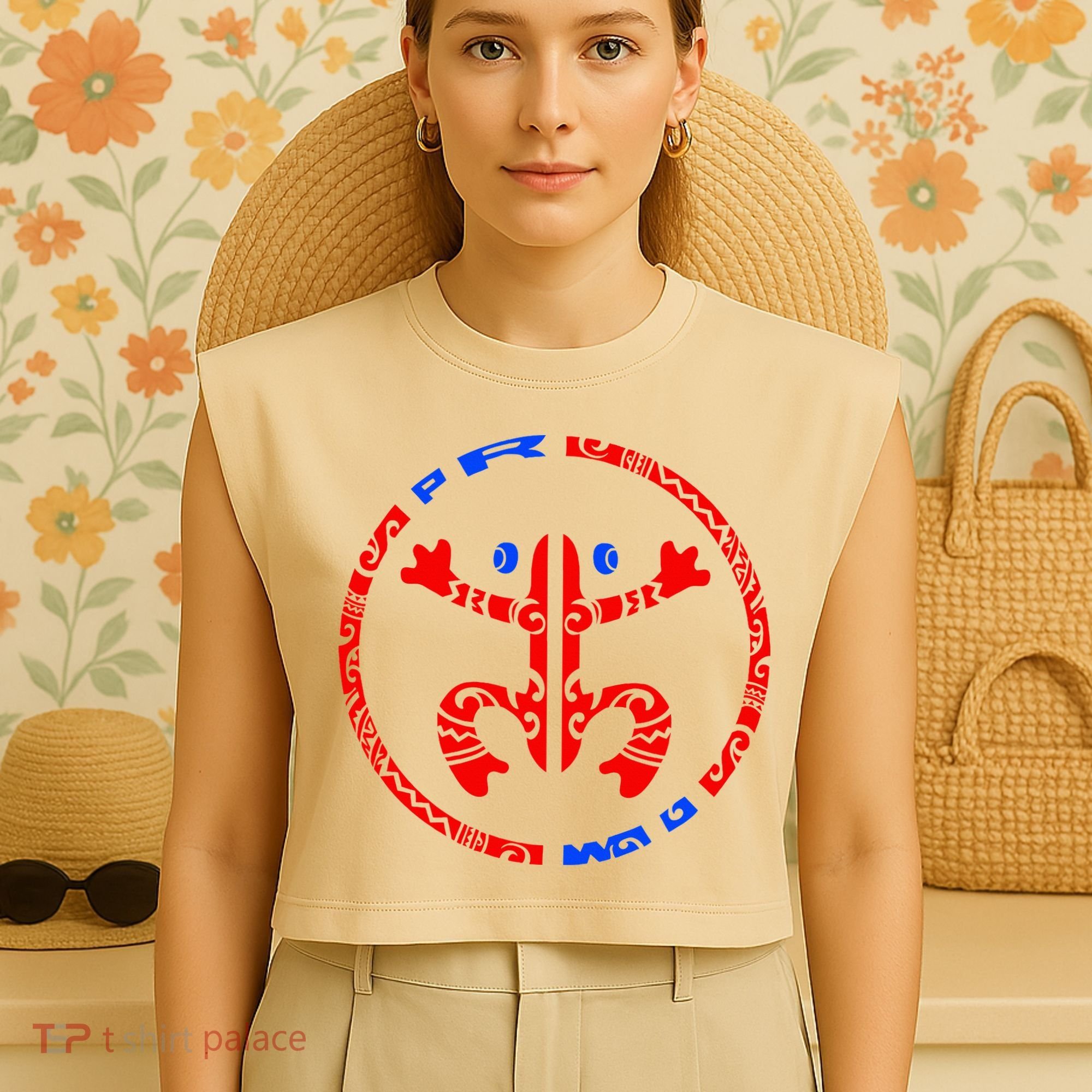 Puerto Rico Coqui Frog Taino Boricua Tradition Garment-Dyed Women's Muscle Tee