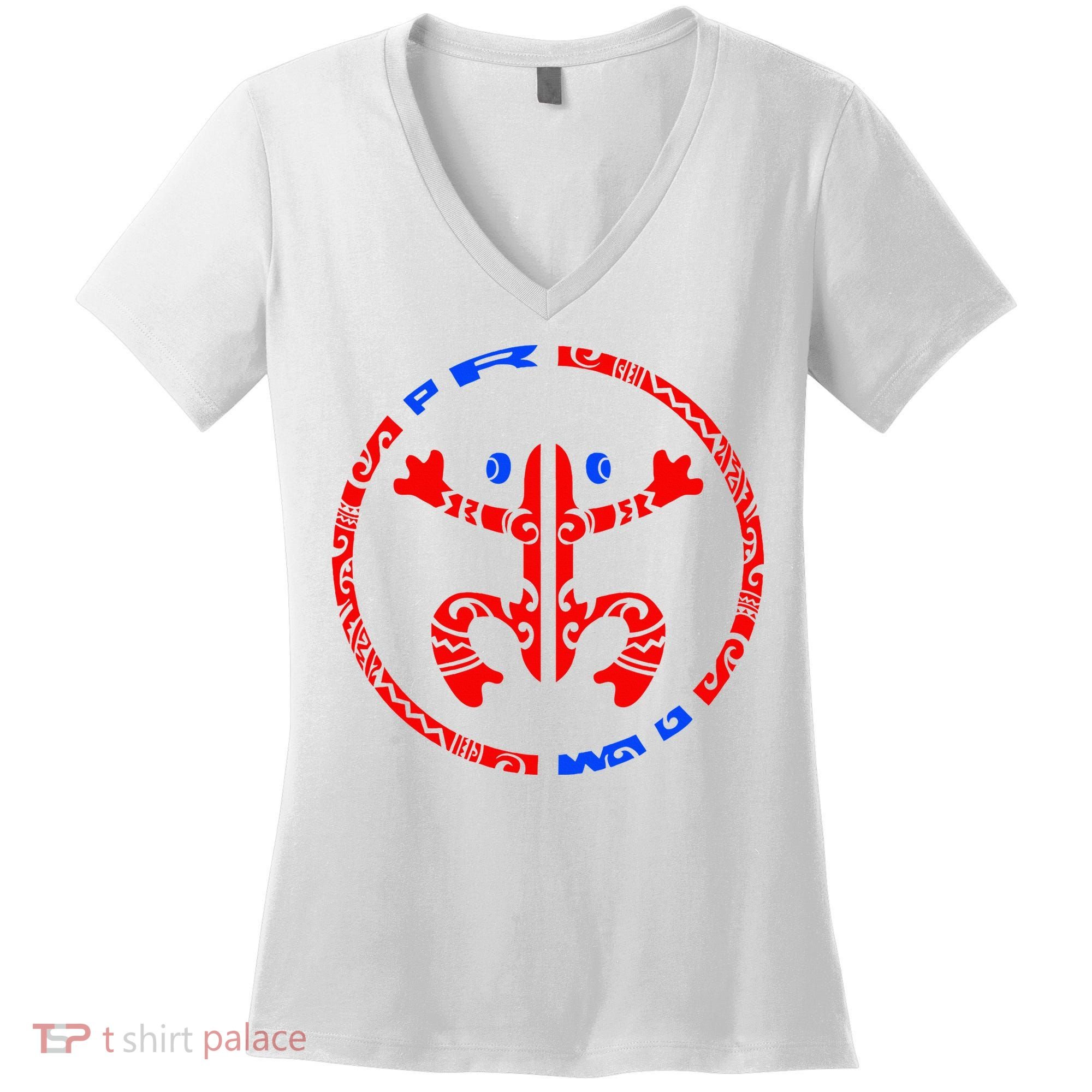 Puerto Rico Coqui Frog Taino Boricua Tradition Women's V-Neck T-Shirt
