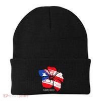Puerto Rico Culture Roots Amapola Boricua Flag Beanie thumb 0