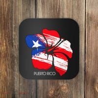 Puerto Rico Culture Roots Amapola Boricua Flag Coaster thumb 0