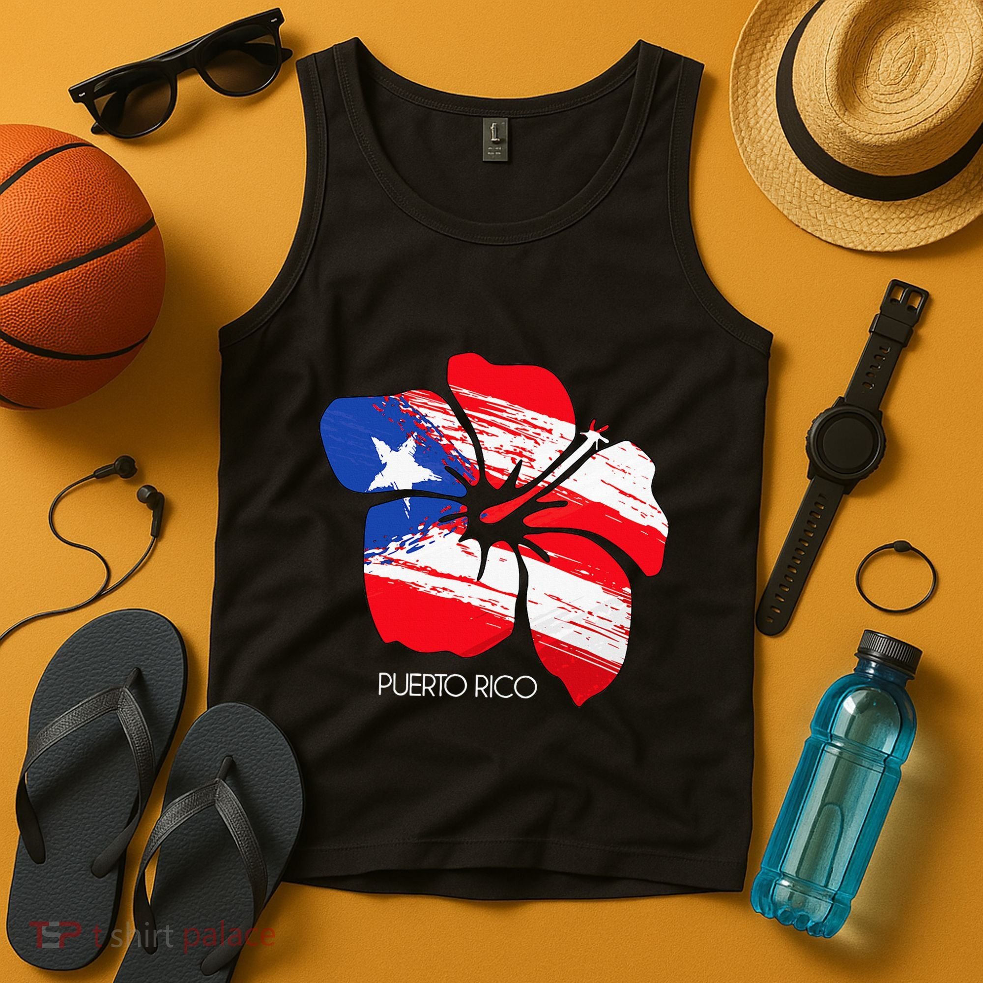 Puerto Rico Culture Roots Amapola Boricua Flag Tank Top