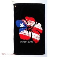 Puerto Rico Culture Roots Amapola Boricua Flag Golf Towel thumb 0