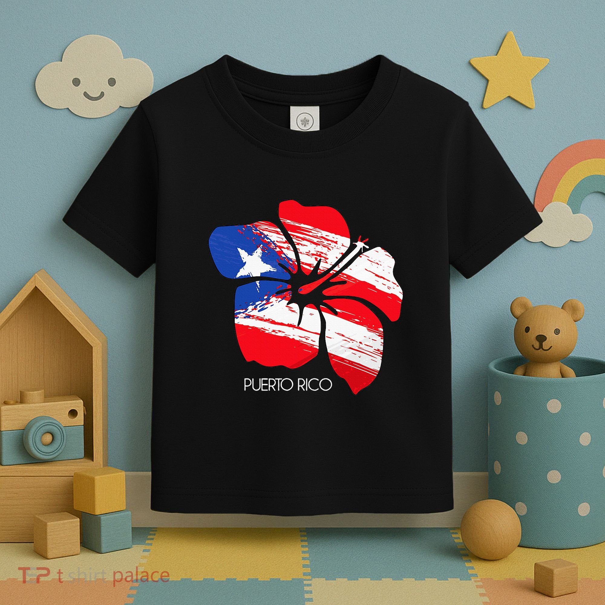 Puerto Rico Culture Roots Amapola Boricua Flag Toddler T-Shirt