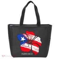 Puerto Rico Culture Roots Amapola Boricua Flag Tote Bag thumb 0