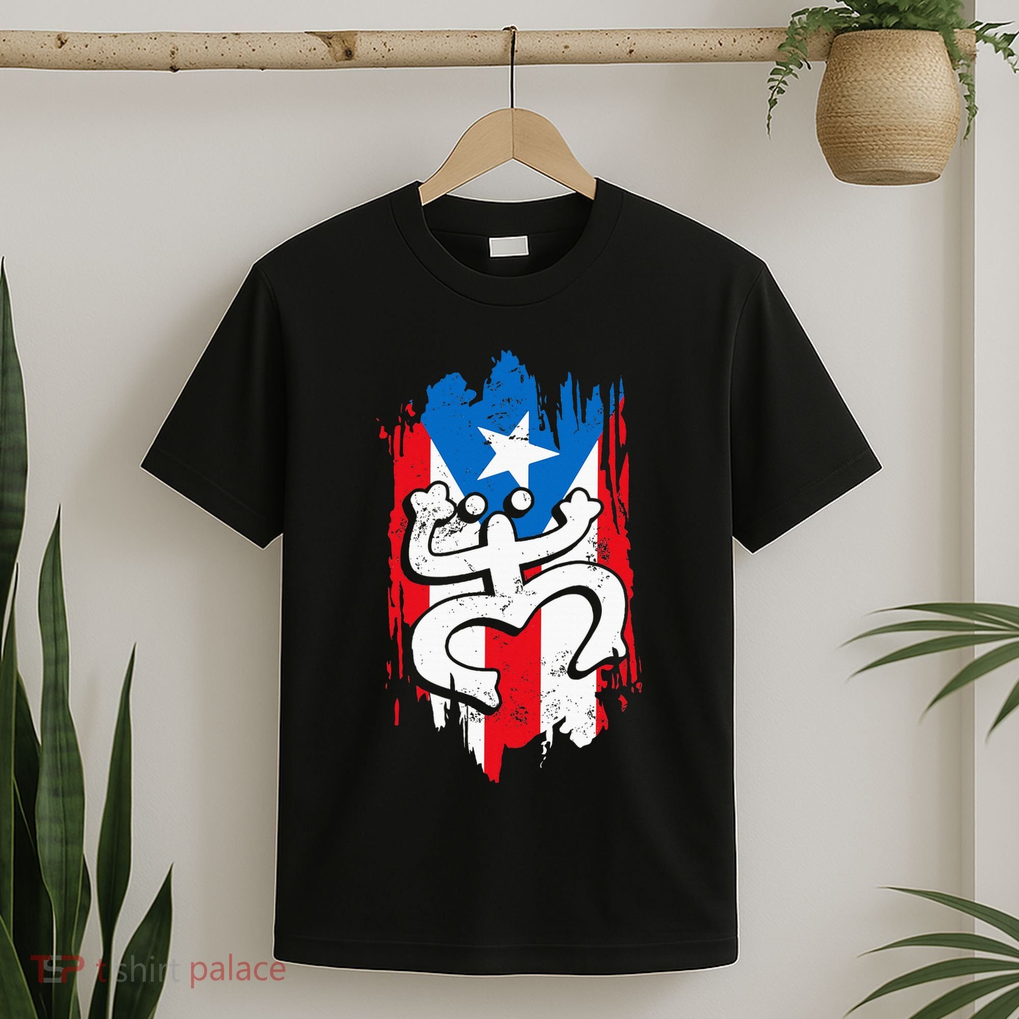 Puerto Rico Coqui Taino Symbol Puerto Rican Flag Frog Retro T-Shirt