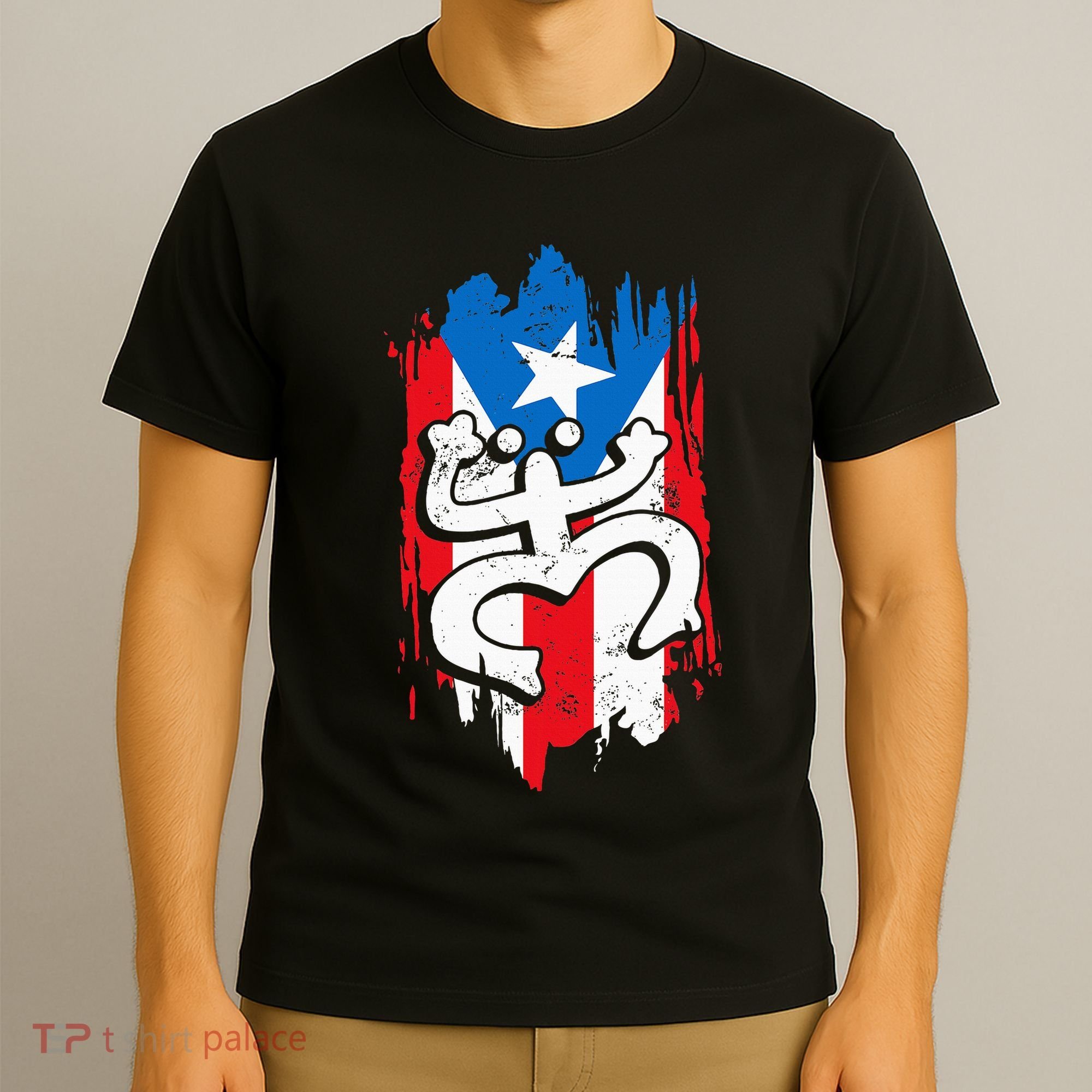 Puerto Rico Coqui Taino Symbol Puerto Rican Flag Frog Retro T-Shirt
