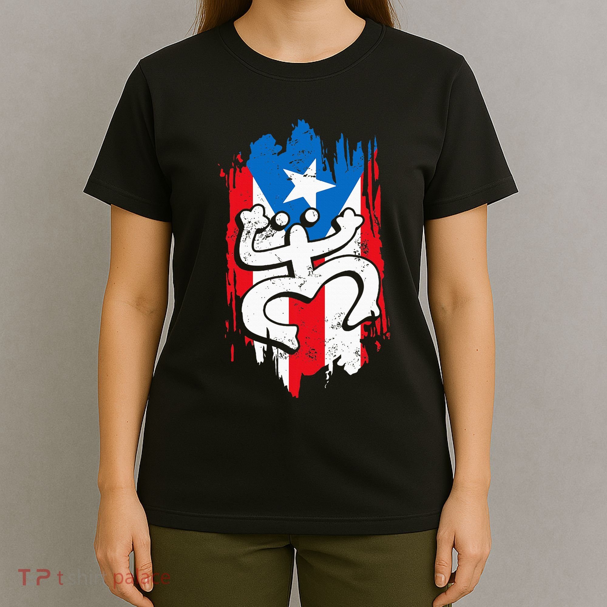 Puerto Rico Coqui Taino Symbol Puerto Rican Flag Frog Retro T-Shirt