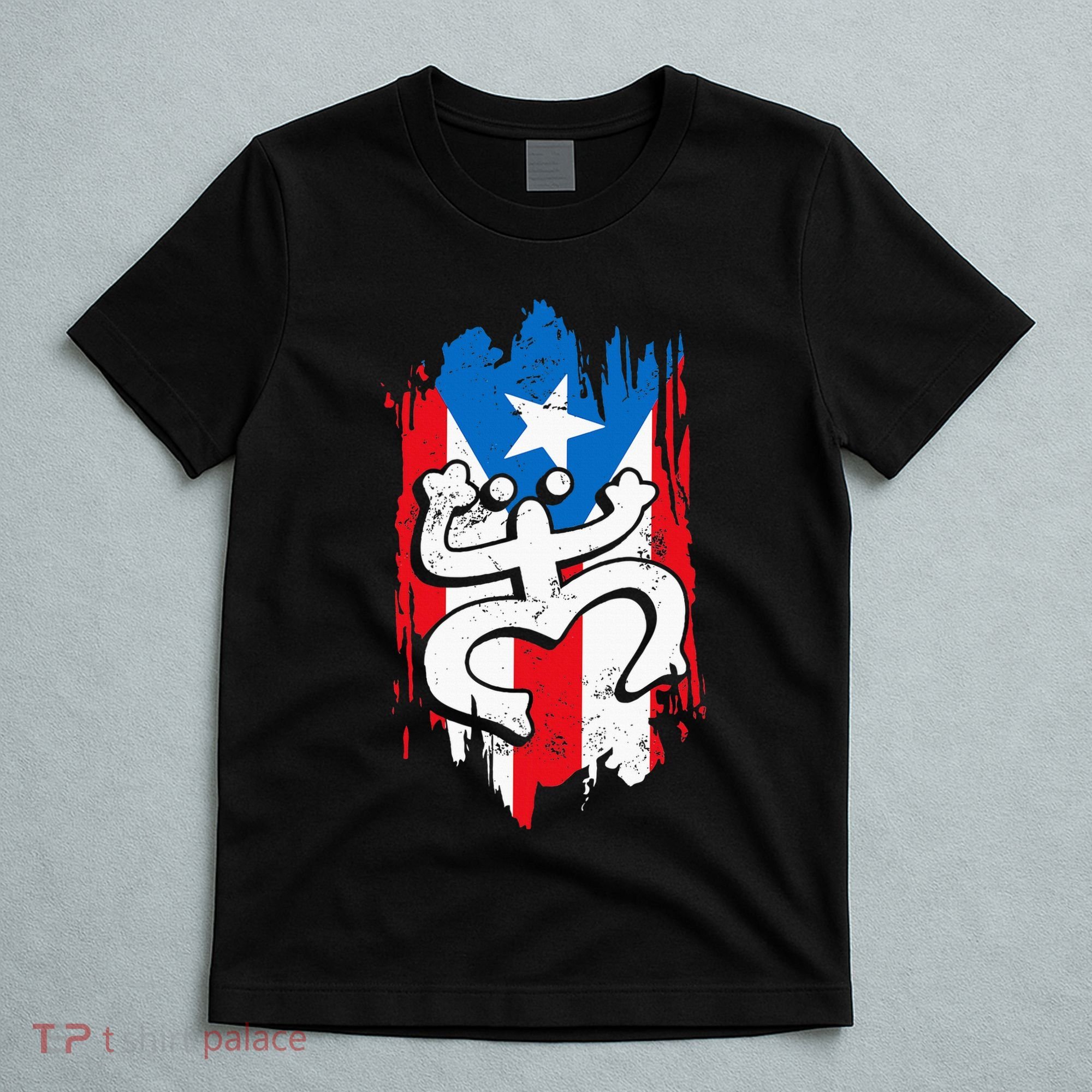 Puerto Rico Coqui Taino Symbol Puerto Rican Flag Frog Retro T-Shirt