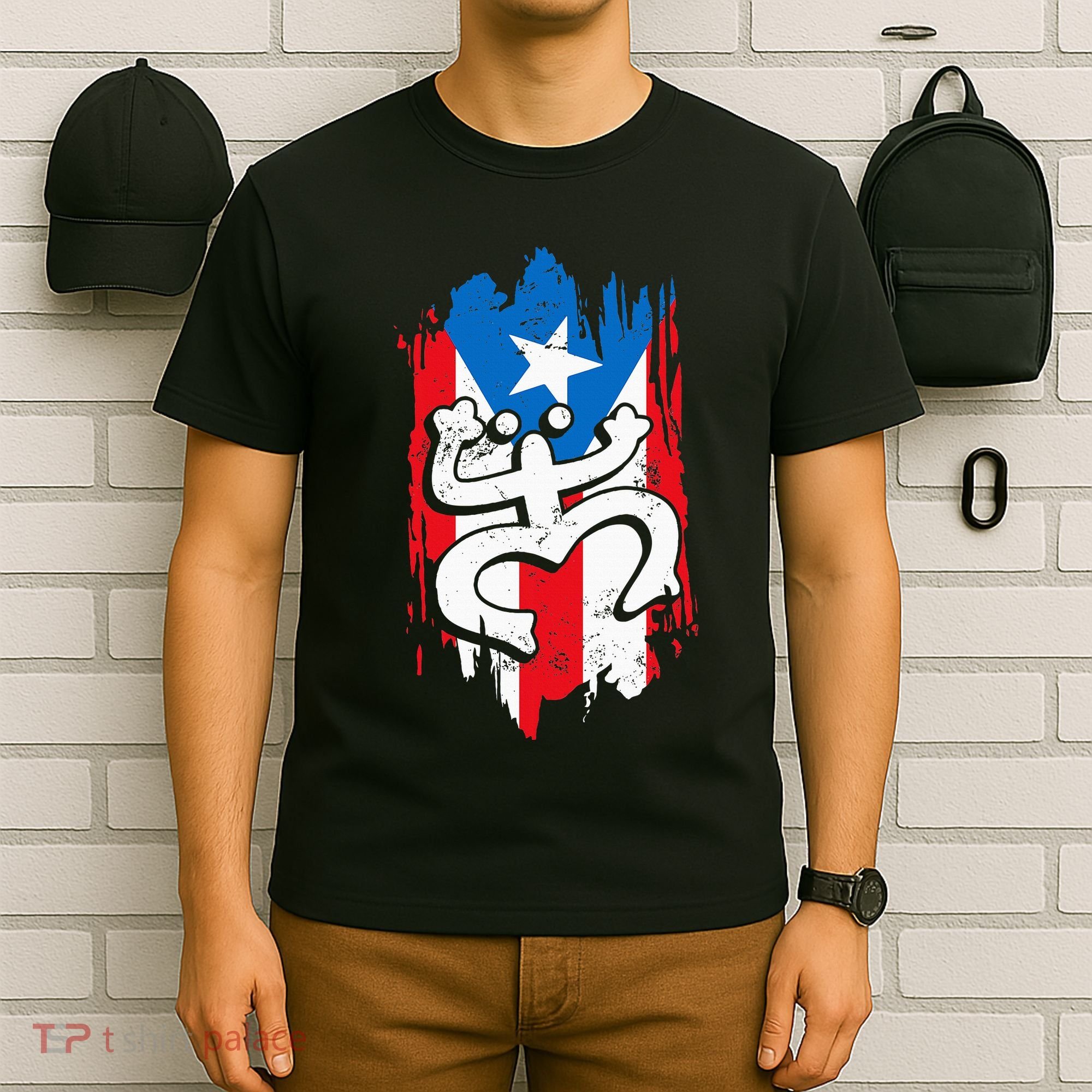 Puerto Rico Coqui Taino Symbol Puerto Rican Flag Frog Retro T-Shirt