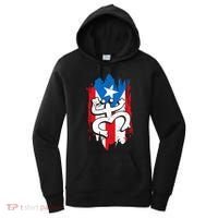 Puerto Rico Coqui Taino Symbol Puerto Rican Flag Frog Retro Women's Hoodie thumb 0