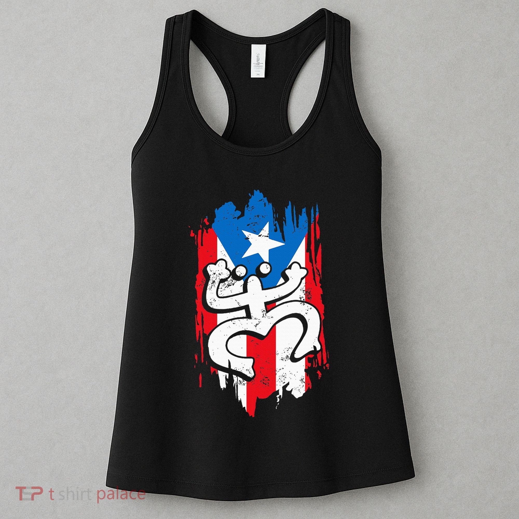 Puerto Rico Coqui Taino Symbol Puerto Rican Flag Frog Retro Women's Tank Top