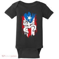 Puerto Rico Coqui Taino Symbol Puerto Rican Flag Frog Retro Baby Bodysuit thumb 0