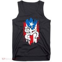 Puerto Rico Coqui Taino Symbol Puerto Rican Flag Frog Retro Tank Top thumb 0