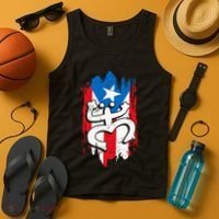 Puerto Rico Coqui Taino Symbol Puerto Rican Flag Frog Retro Tank Top thumb 4