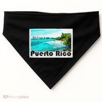Puerto Rico Caribbean Retro Poster USA-Made Doggie Bandana thumb 0