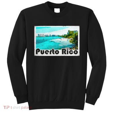 Puerto Rico Caribbean Retro Poster Sweatshirt