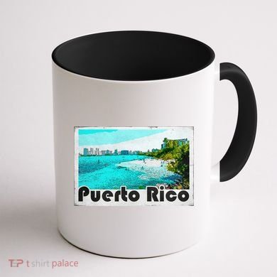 Puerto Rico Caribbean Retro Poster Coffee Mug back