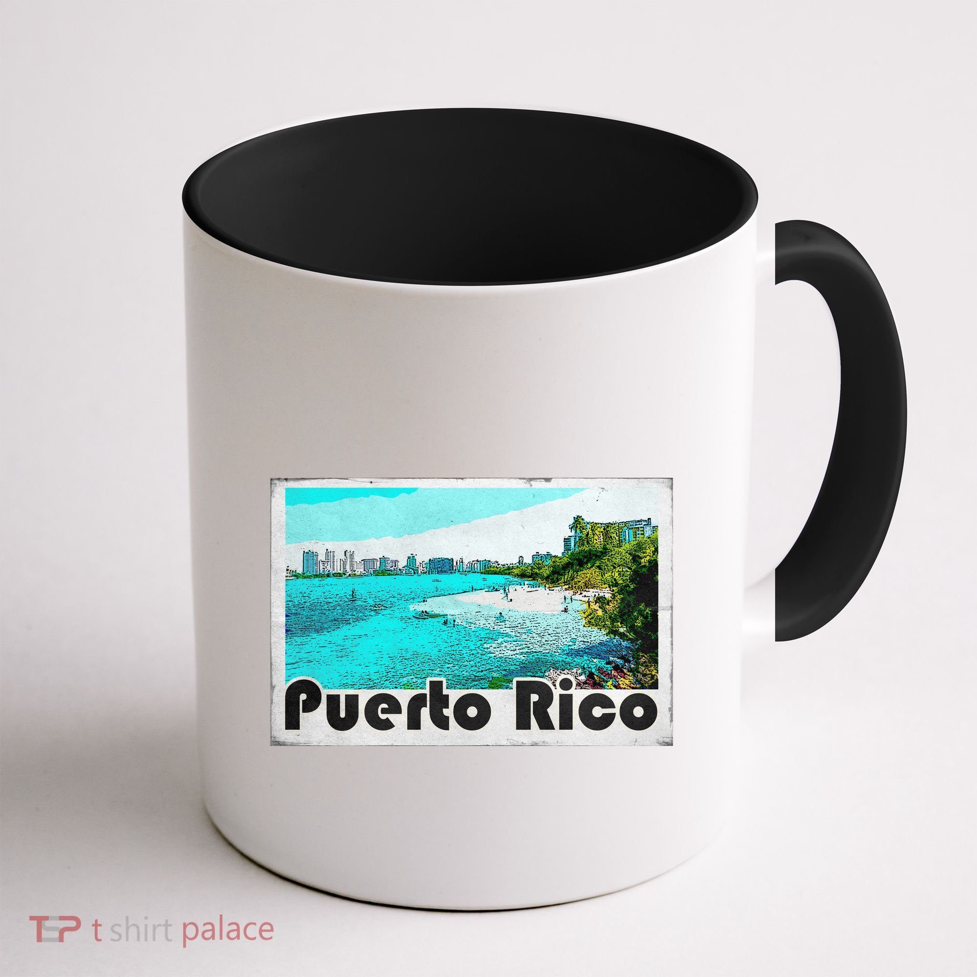 Puerto Rico Caribbean Retro Poster Coffee Mug