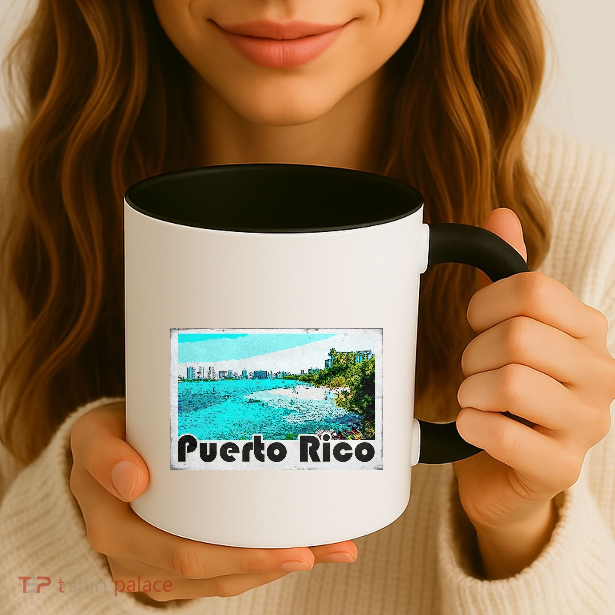 Puerto Rico Caribbean Retro Poster Coffee Mug