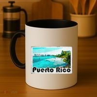 Puerto Rico Caribbean Retro Poster Coffee Mug thumb 4