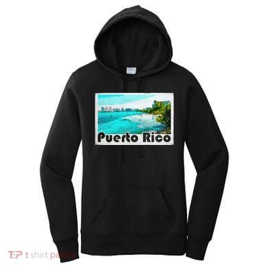 Puerto Rico Caribbean Retro Poster Women's Hoodie