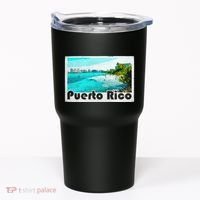 Puerto Rico Caribbean Retro Poster Tumbler thumb 0