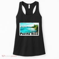 Puerto Rico Caribbean Retro Poster Women's Tank Top thumb 0
