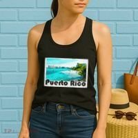 Puerto Rico Caribbean Retro Poster Women's Tank Top thumb 2