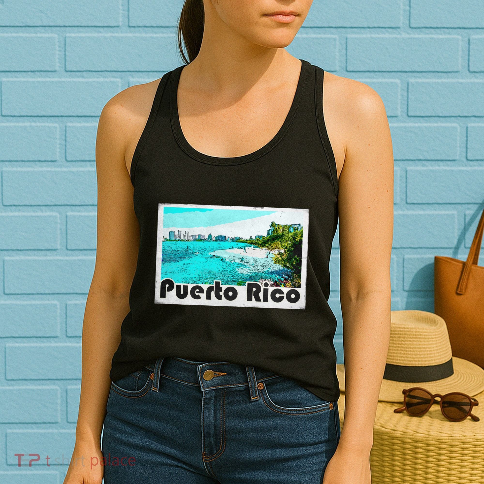 Puerto Rico Caribbean Retro Poster Women's Tank Top