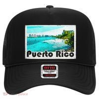 Puerto Rico Caribbean Retro Poster Hat thumb 0