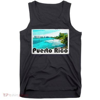 Puerto Rico Caribbean Retro Poster Tank Top