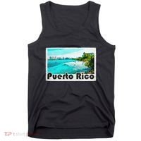 Puerto Rico Caribbean Retro Poster Tank Top thumb 0