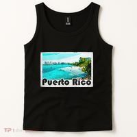Puerto Rico Caribbean Retro Poster Tank Top thumb 2