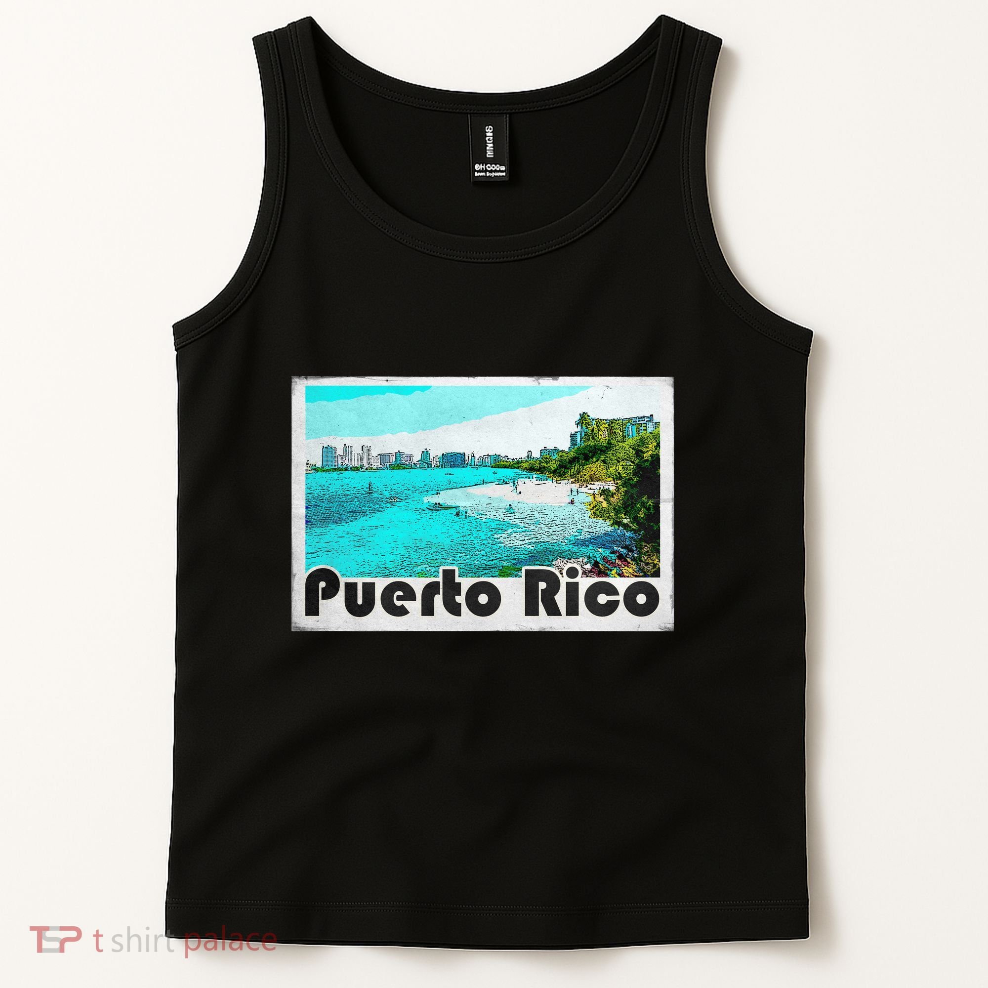 Puerto Rico Caribbean Retro Poster Tank Top