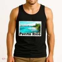 Puerto Rico Caribbean Retro Poster Tank Top thumb 3