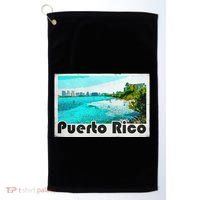 Puerto Rico Caribbean Retro Poster Golf Towel thumb 0
