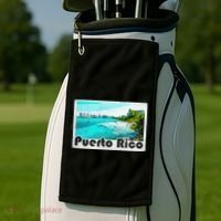 Puerto Rico Caribbean Retro Poster Golf Towel thumb 2